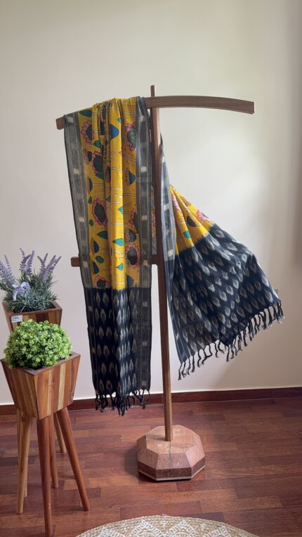 Ikkat Kalamkari Dupatta